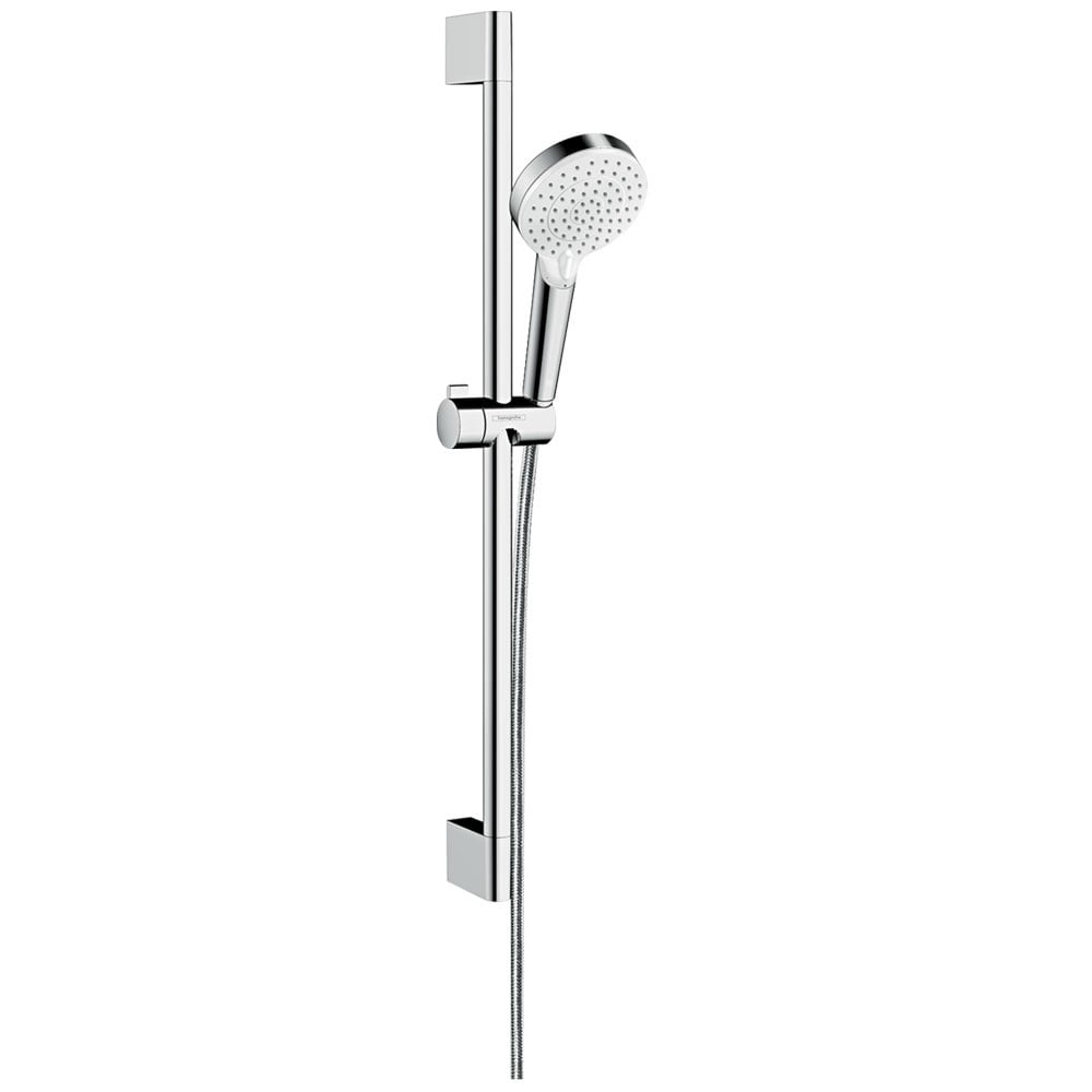 Hansgrohe Crometta White/Chrome Shower Set 100 Vario EcoSmart 9 l/min With Shower Rail 65cm