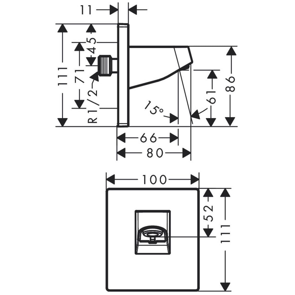 Hansgrohe Pulsify Wall Connector for Overhead Shower 105
