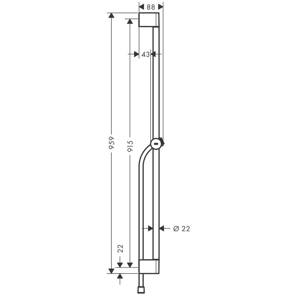Hansgrohe Unica Chrome Pulsify 90cm Shower Bar with Push Slider and Isiflex Shower Hose