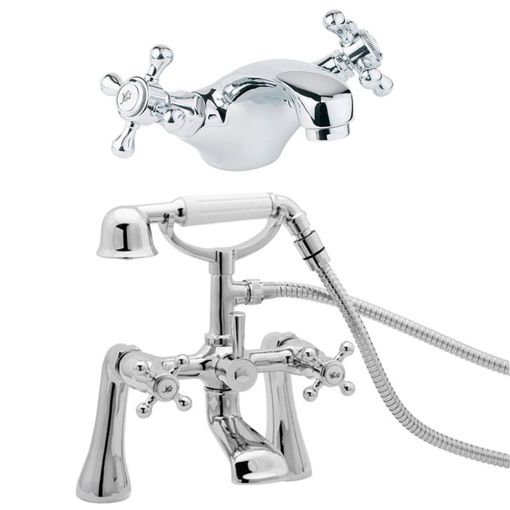 Deva Tudor Bath Shower & Basin Mixer Taps Pack Set