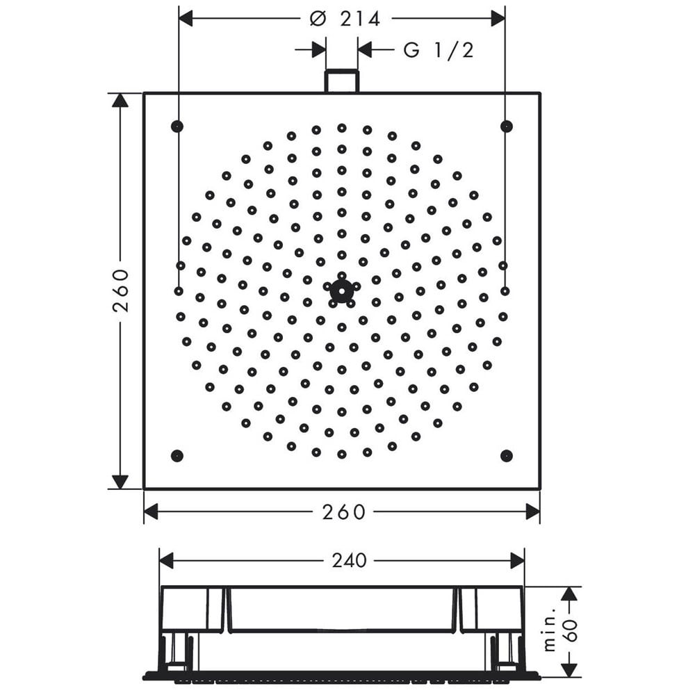 Grohe Rainshower Chrome Smartactive 310 Cube Head Shower Set Ceiling 142 mm - 26481000