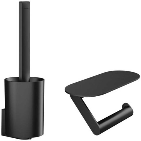 Hansgrohe WallStoris Toilet Brush Holder and Toilet Paper Holder Bundle Set