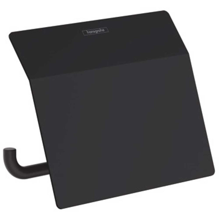 hansgrohe-addstoris-matt-black-roll-holder-with-cover-