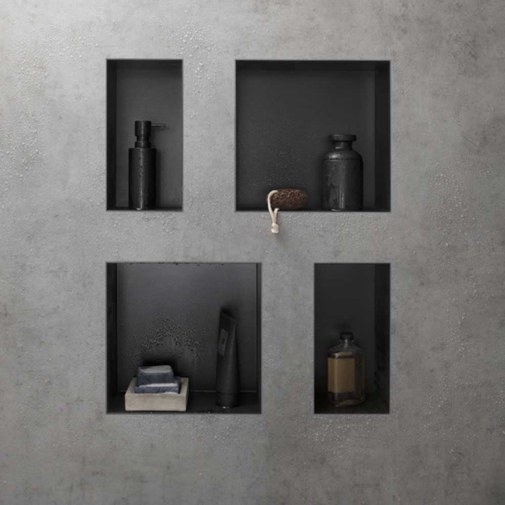 Hansgrohe XtraStoris Original Matt Black 300x150mm Wall Niche with Integrated Frame