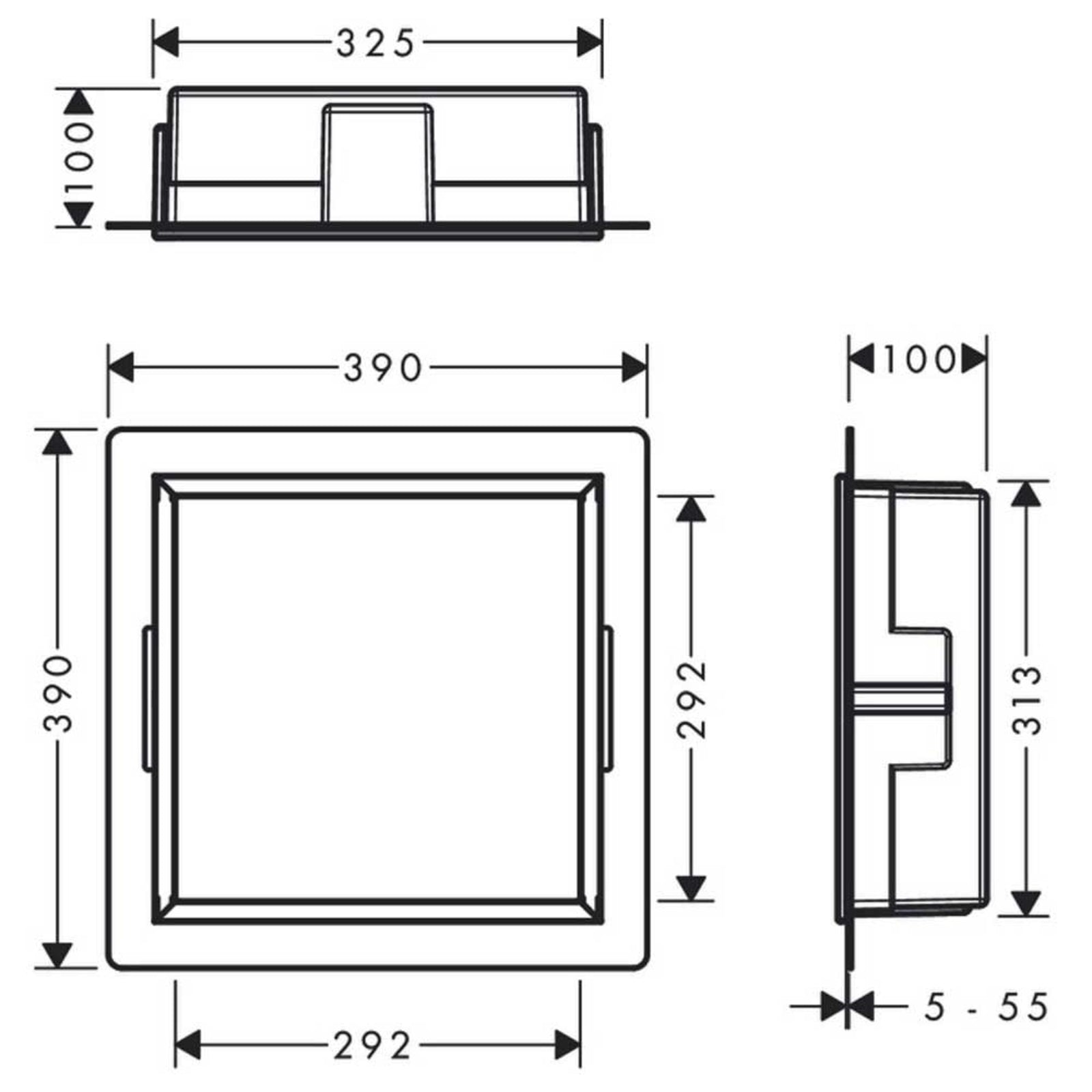 Hansgrohe XtraStoris Original 300x300mm Wall Niche with Integrated Frame