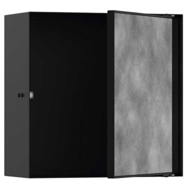 hansgrohe-xtrastoris-rock-matt-black-300x300x140mm-wall-niche-with-tileable-door-