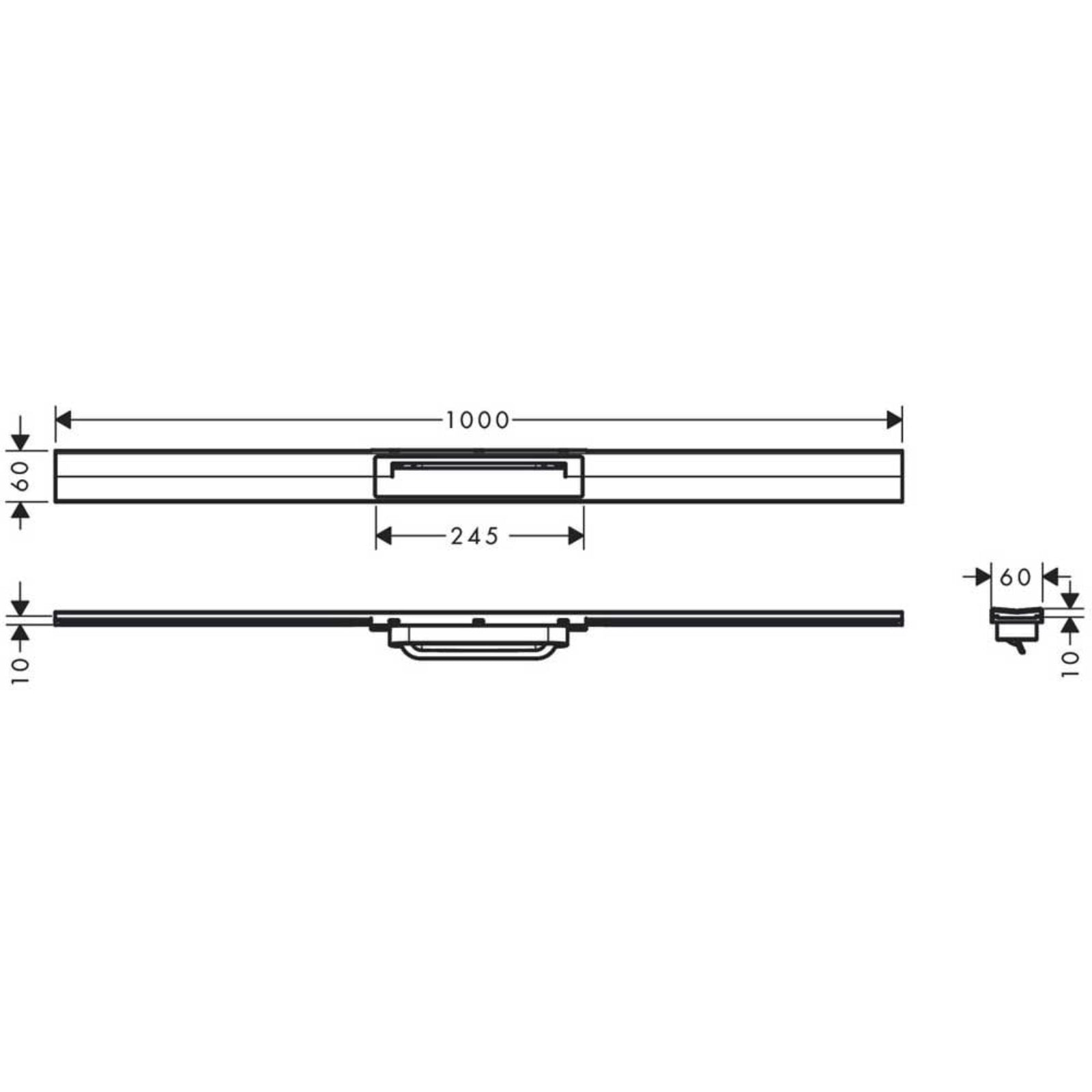 Hansgrohe RainDrain Flex 1000mm Cuttable Shower Drain Finish Set