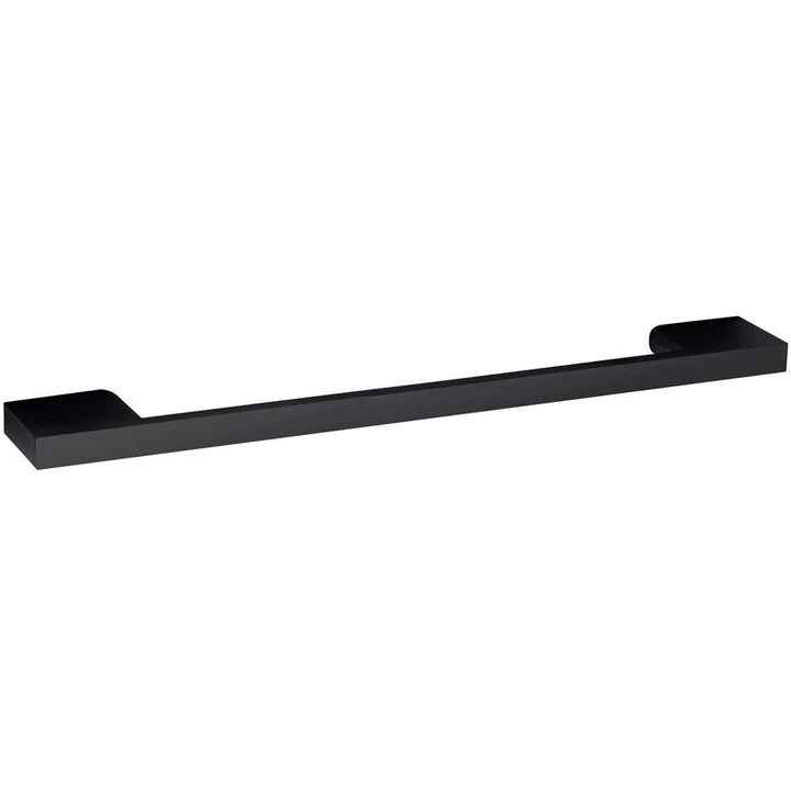 Matte black wall-mounted double towel bar rail