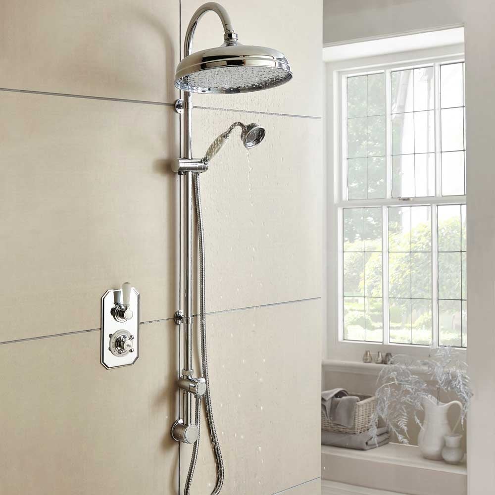 Hudson Reed White Topaz Twin Thermostatic Shower Valve - TSVT002