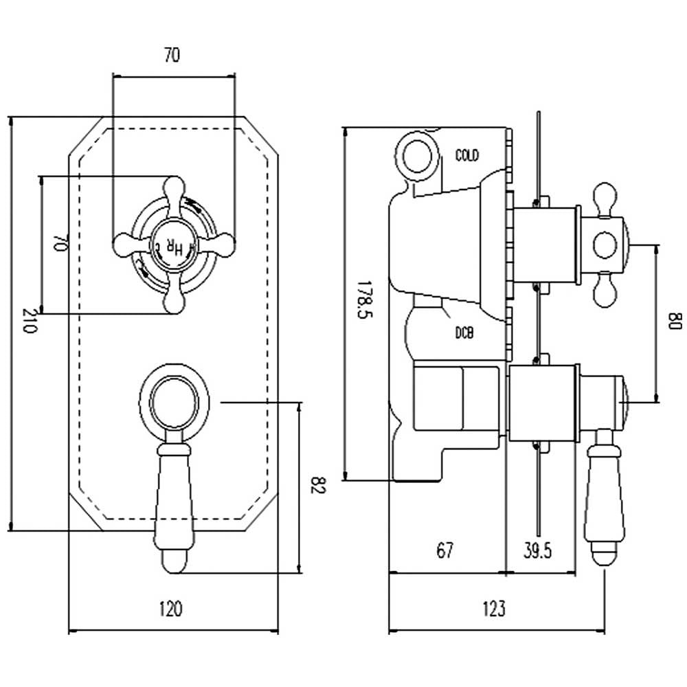 Hudson Reed White Topaz Twin Thermostatic Shower Valve - TSVT002