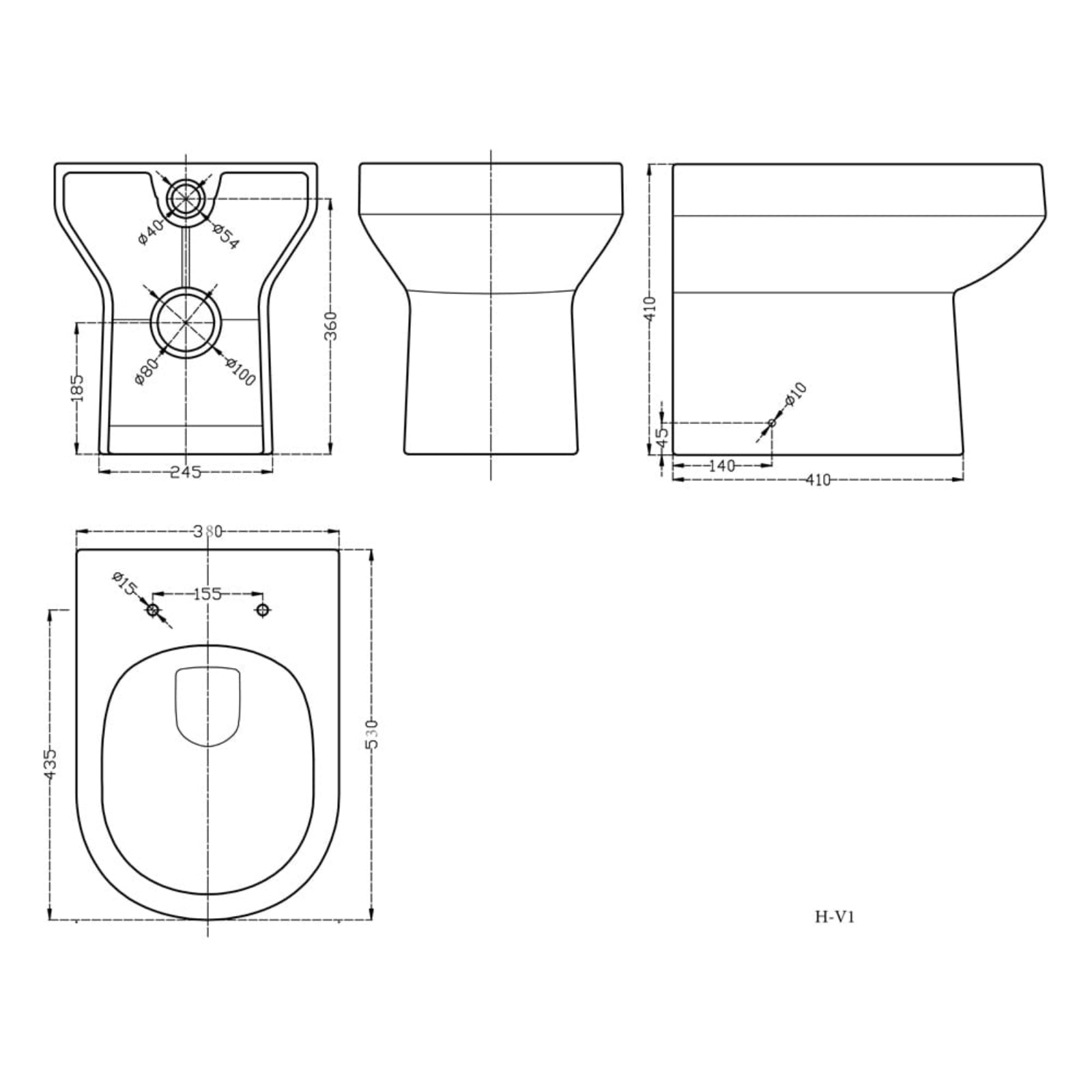 Nuie Harmony White Back To Wall Pan - NCH606