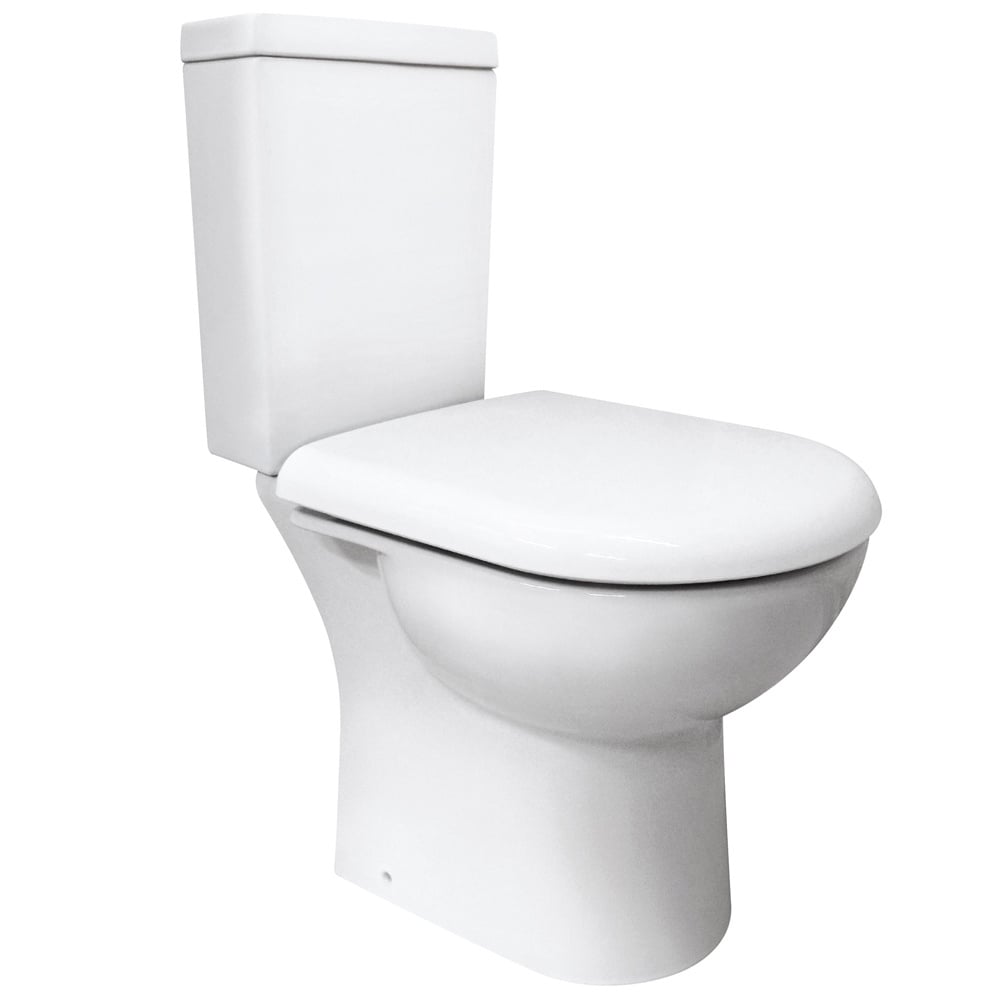 Nuie Provost White Semi Flush to Wall Close Coupled Toilet Pan and Cistern - CKN003