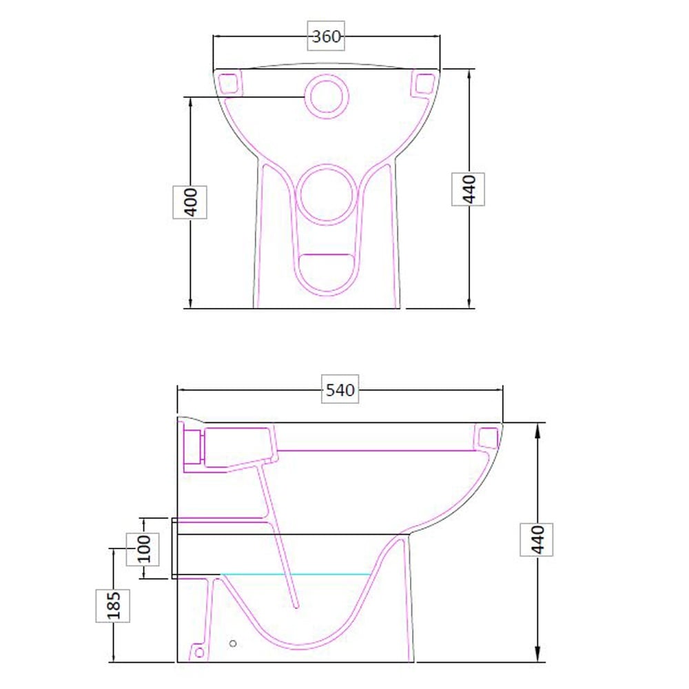 Nuie Ivo White Comfort Height Back To Wall Pan - NCS296