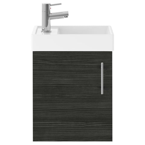 Nuie Vault Hacienda Black 400mm Wall Hung Unit and Basin - MIN010