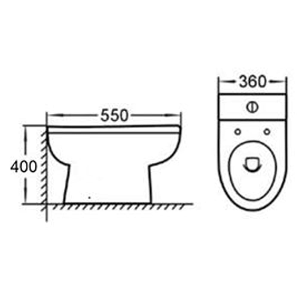 Nuie Ivo White Back to Wall Pan - NCS286