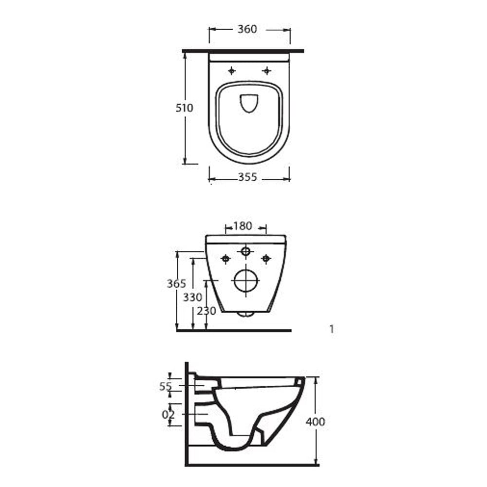 Nuie Provost White Round Wall Hung Pan - NCU900C