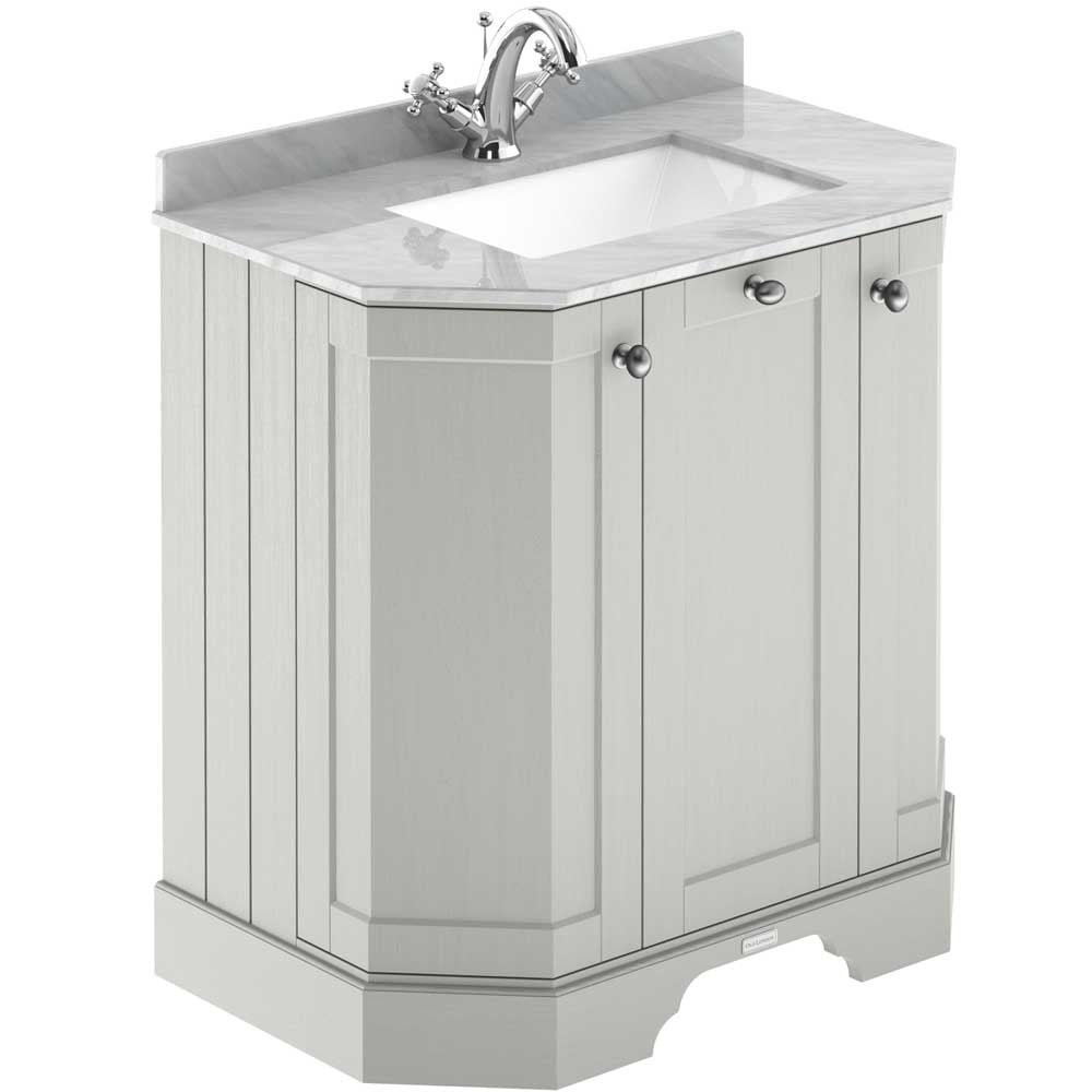 Hudson Reed Old London Timeless Sand 750mm Angled Unit & Grey Marble Top 1TH