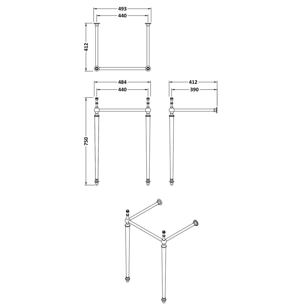 Hudson Reed Richmond Basin Stand - NLA002