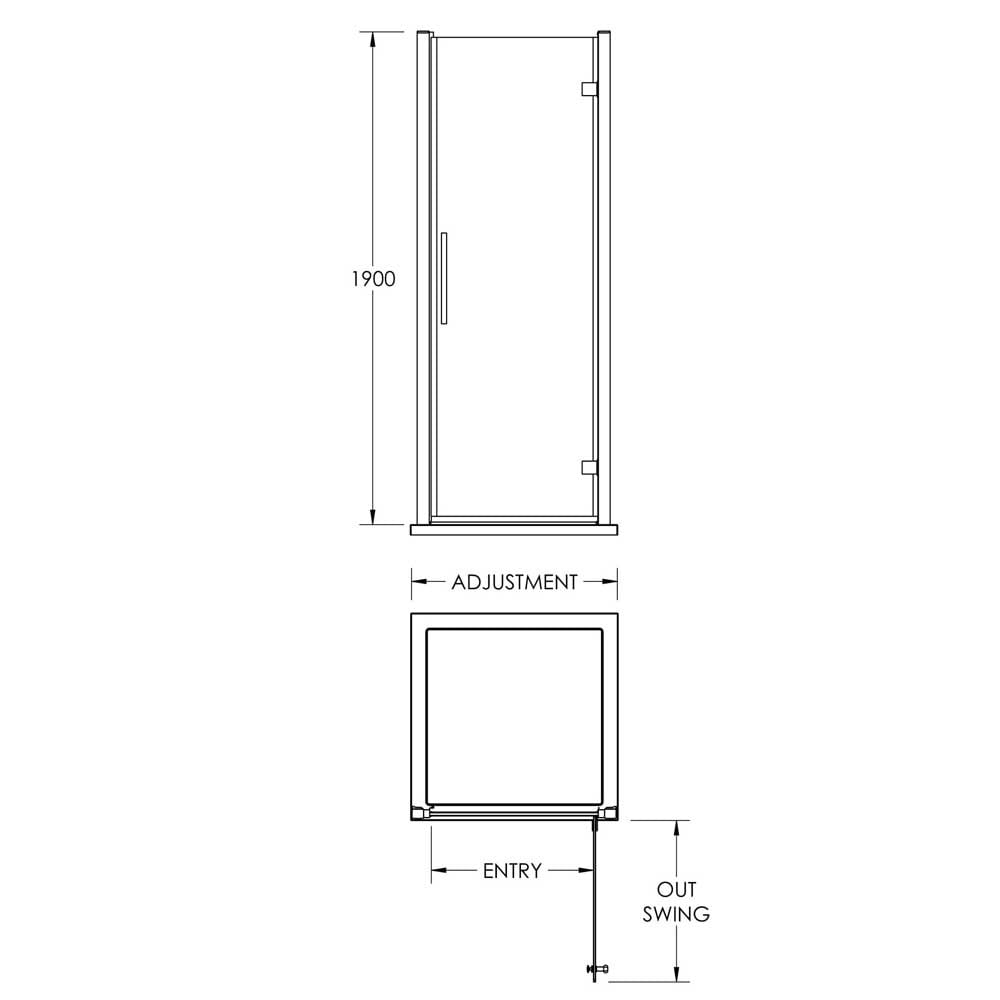 Hudson Reed Apex Chrome Wetroom Shower Hinged Door 760mm MH76H4