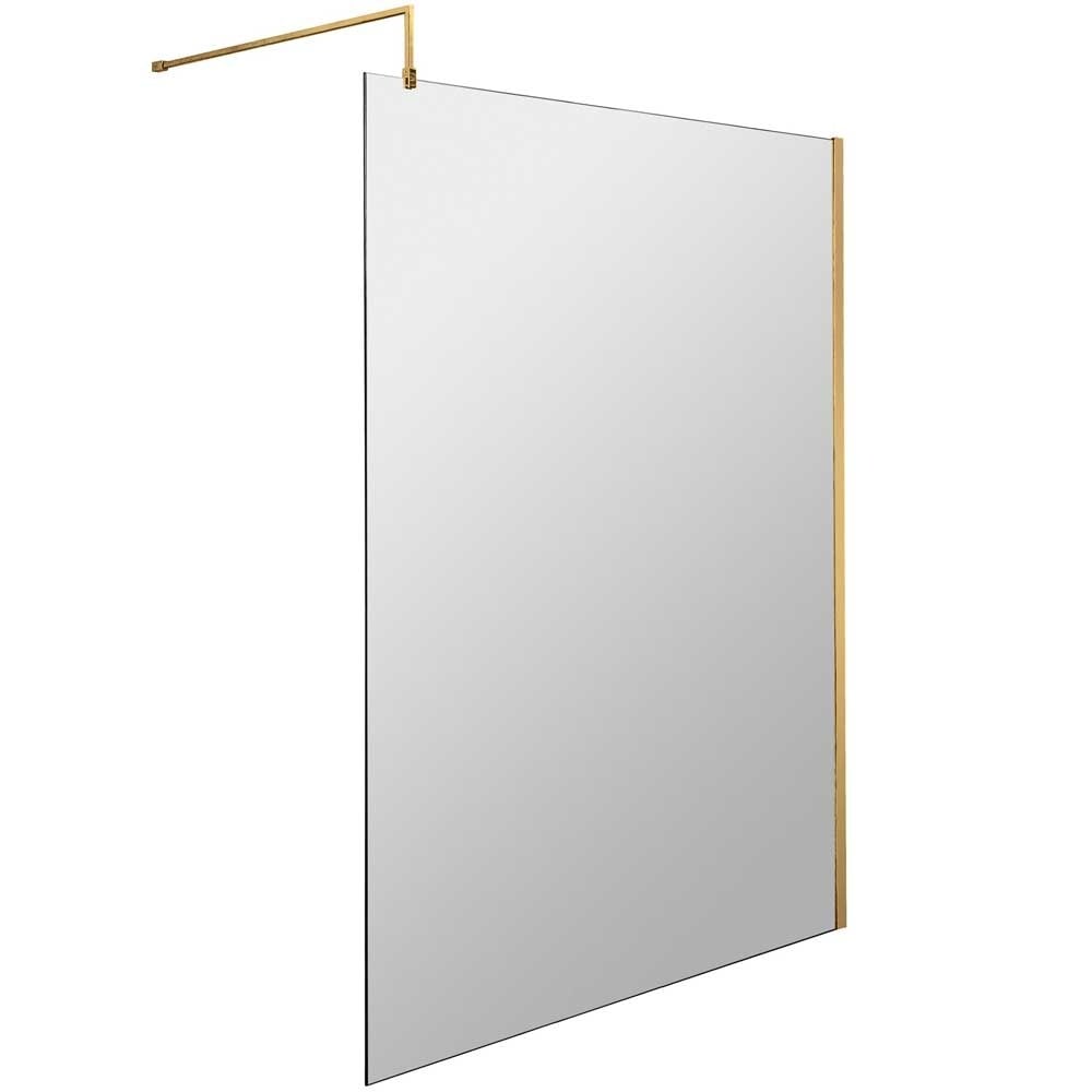 Hudson Reed Wetroom Shower Screen with Brass Support Bar 1400mm WRSBB14