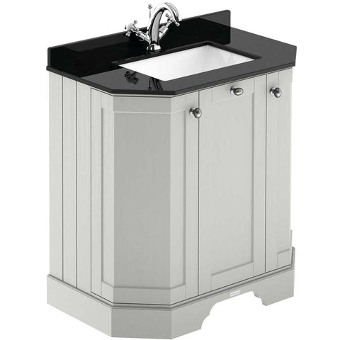 Hudson Reed Old London Timeless Sand 750mm Angled Unit & Black Marble Top 1TH