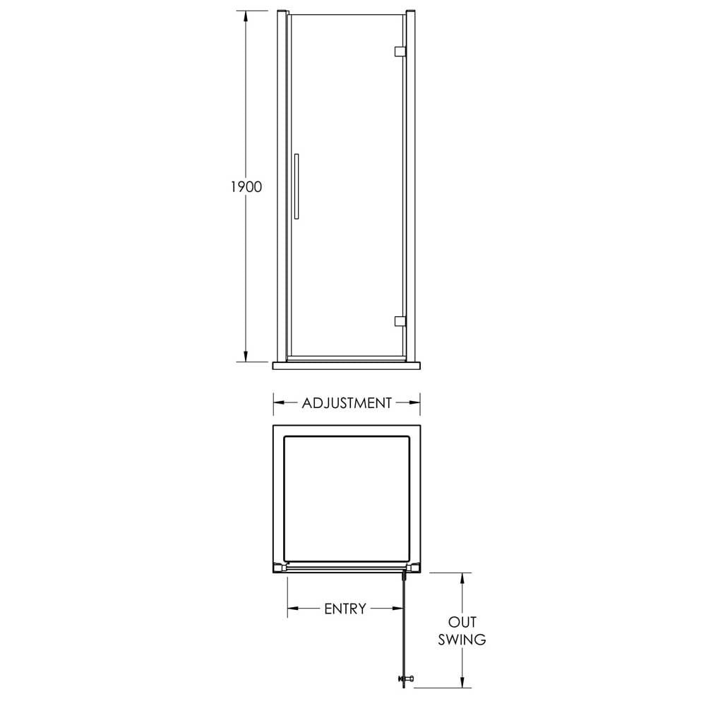 Hudson Reed Apex Chrome Wetroom Shower Hinged Door 700mm MH70H4