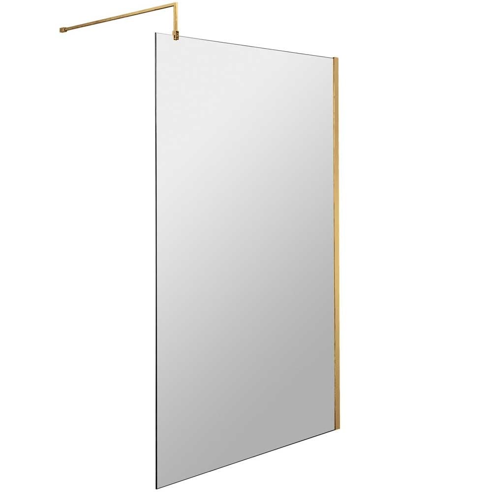 Hudson Reed Wetroom Shower Screen with Brass Support Bar 1100mm WRSBB11
