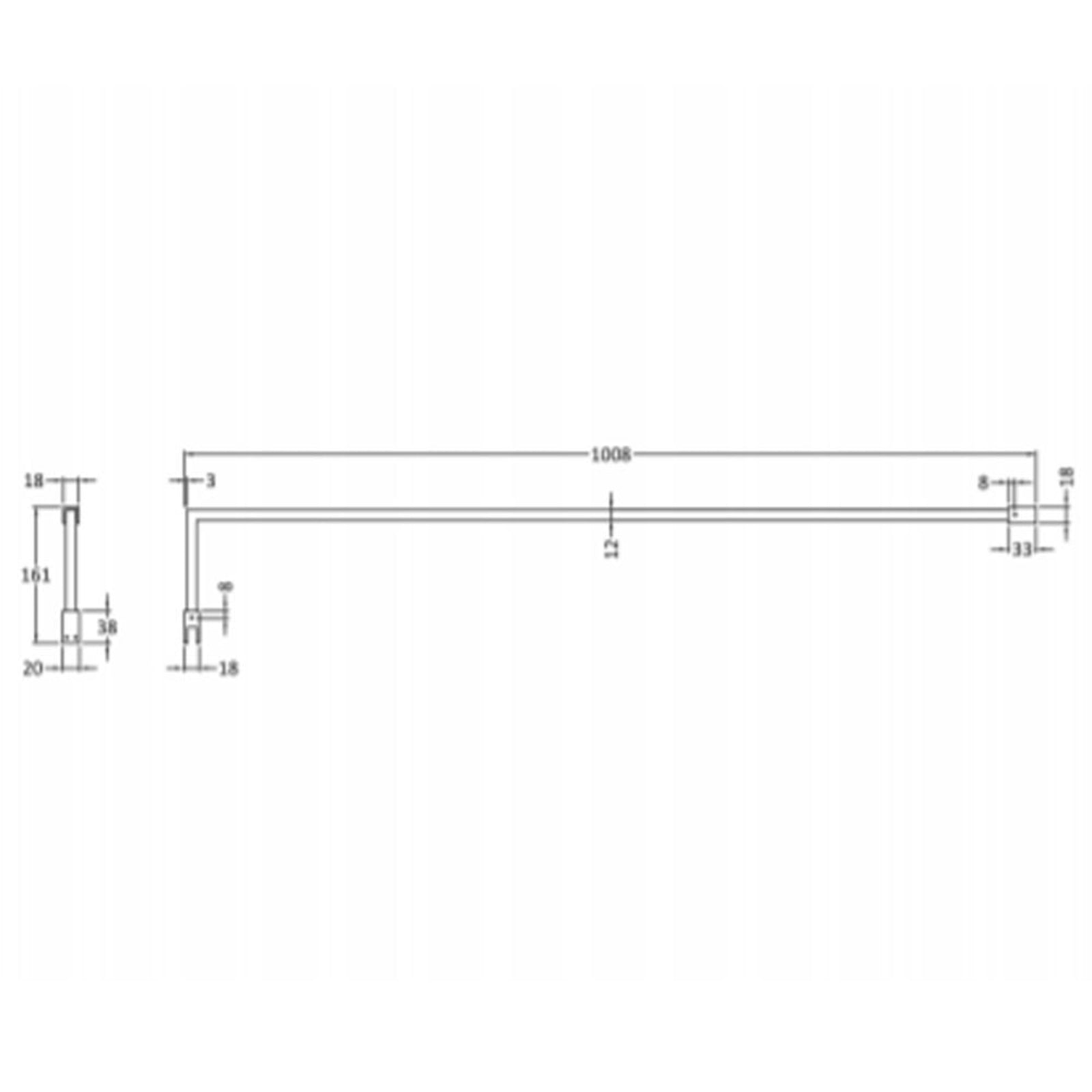 Nuie Chrome Wetroom Screen Support Arm - FIX023