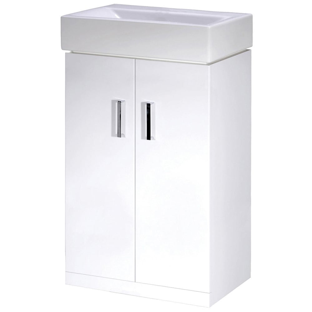 Nuie Mayford Gloss White 450mm Floor Standing Basin Unit - VTFW450