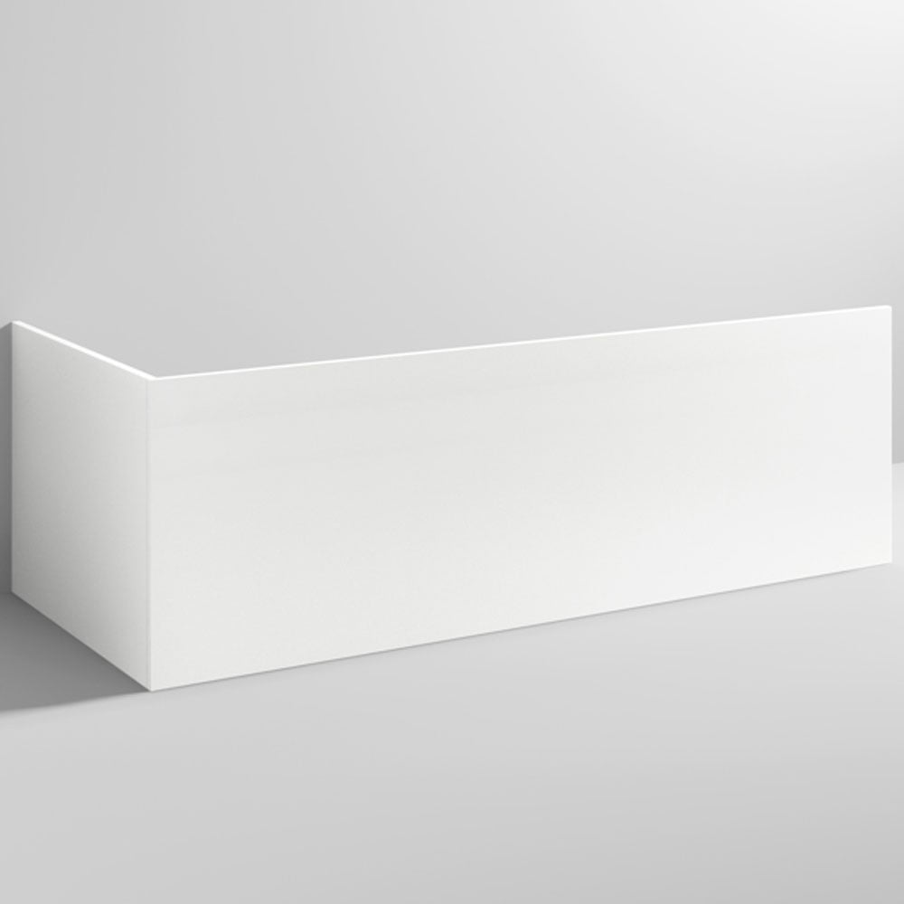 Nuie White Acrylic Straight Shower Bath End Panel 700mm - PAN142