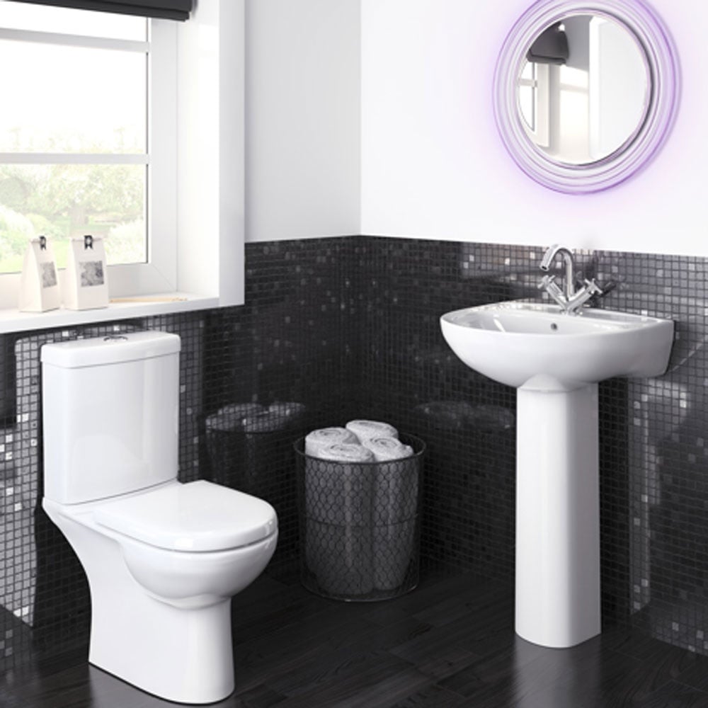Nuie Lawton White Compact Close Coupled Toilet Pan & Cistern - CLW001