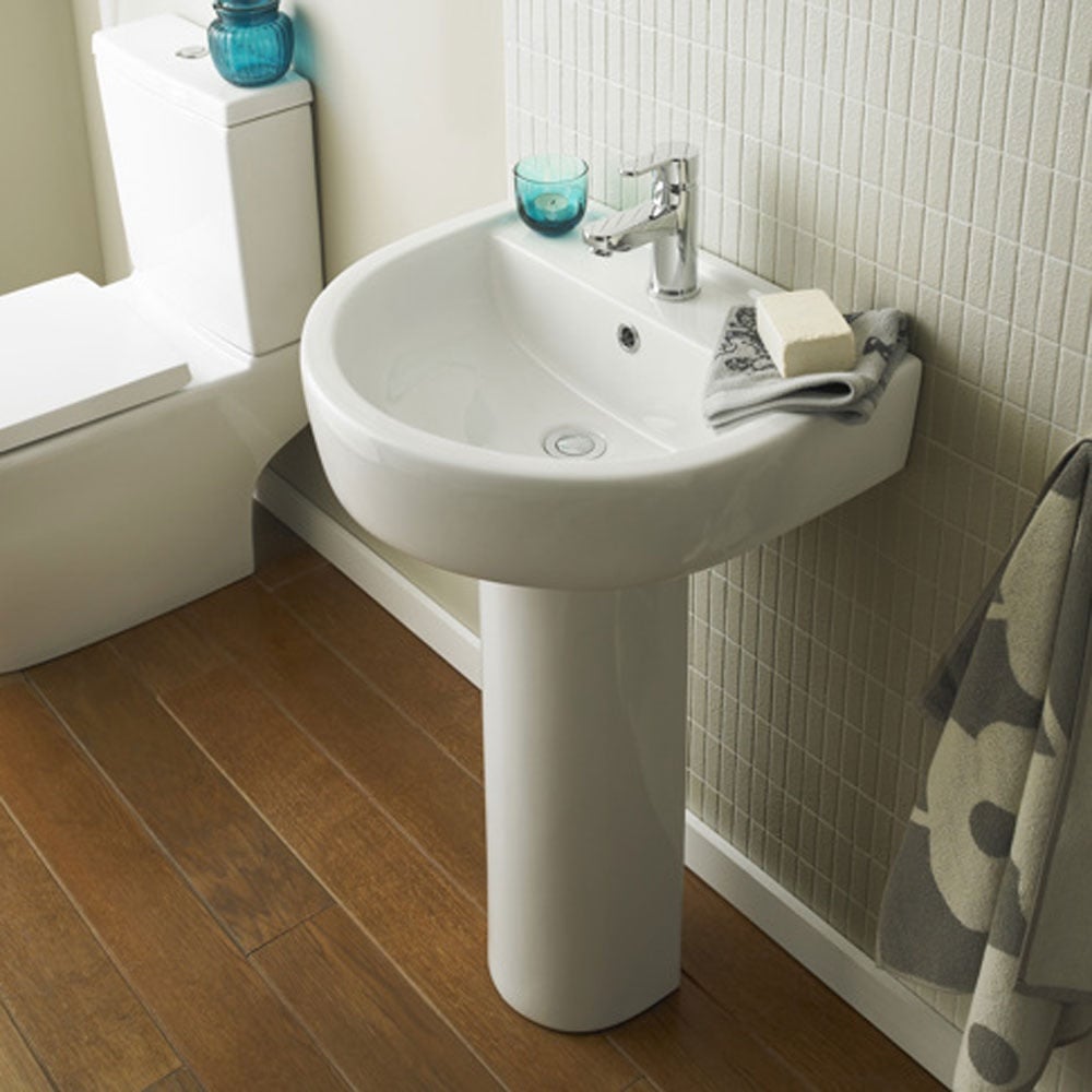 Nuie Provost 420x380 1th White Basin & Full Pedestal - CPV001