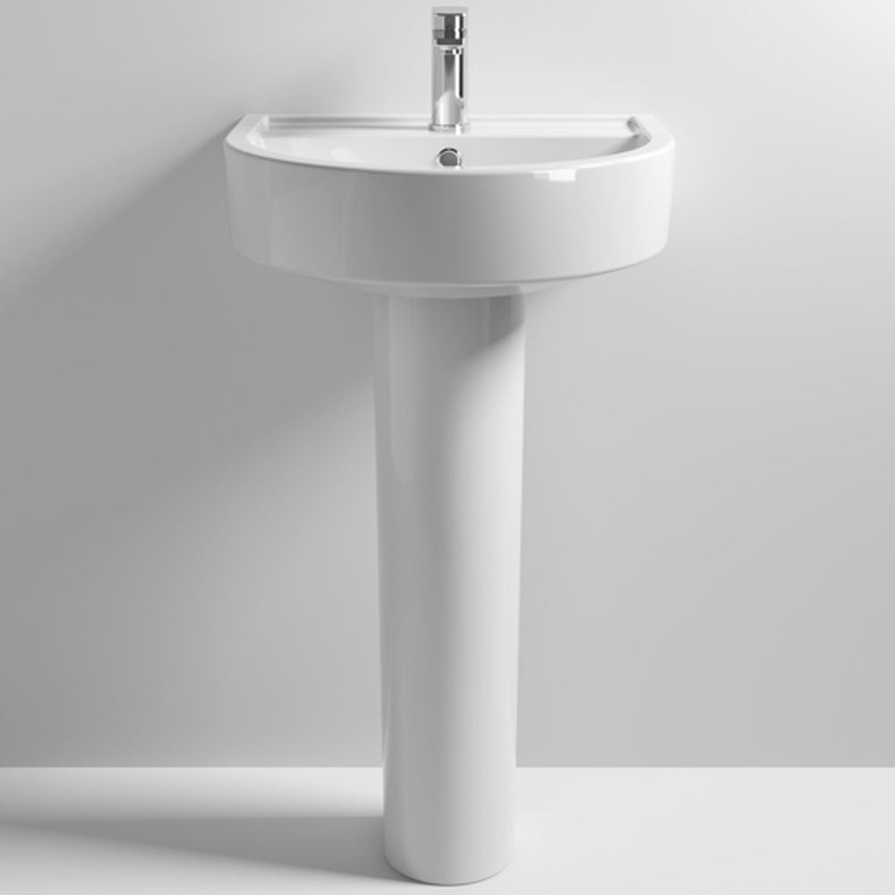 Nuie Provost 520x450 1th White Basin & Full Pedestal - CPV002