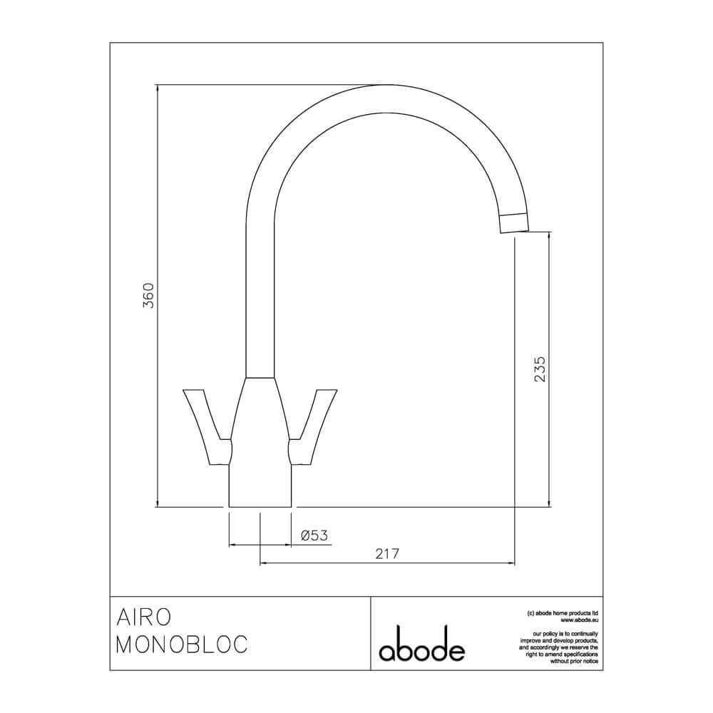 Abode Airo Stainless Steel Twin Lever Kitchen Sink Mixer Tap