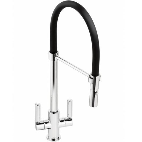 Abode Globe Twin Lever Pull Out Kitchen Sink Tap