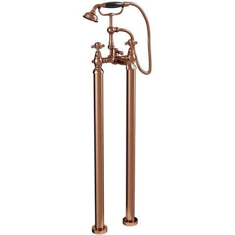 Vibrance Vogue Floor Standing Bath Shower Mixer Tap with Brushed and Polished Finishes