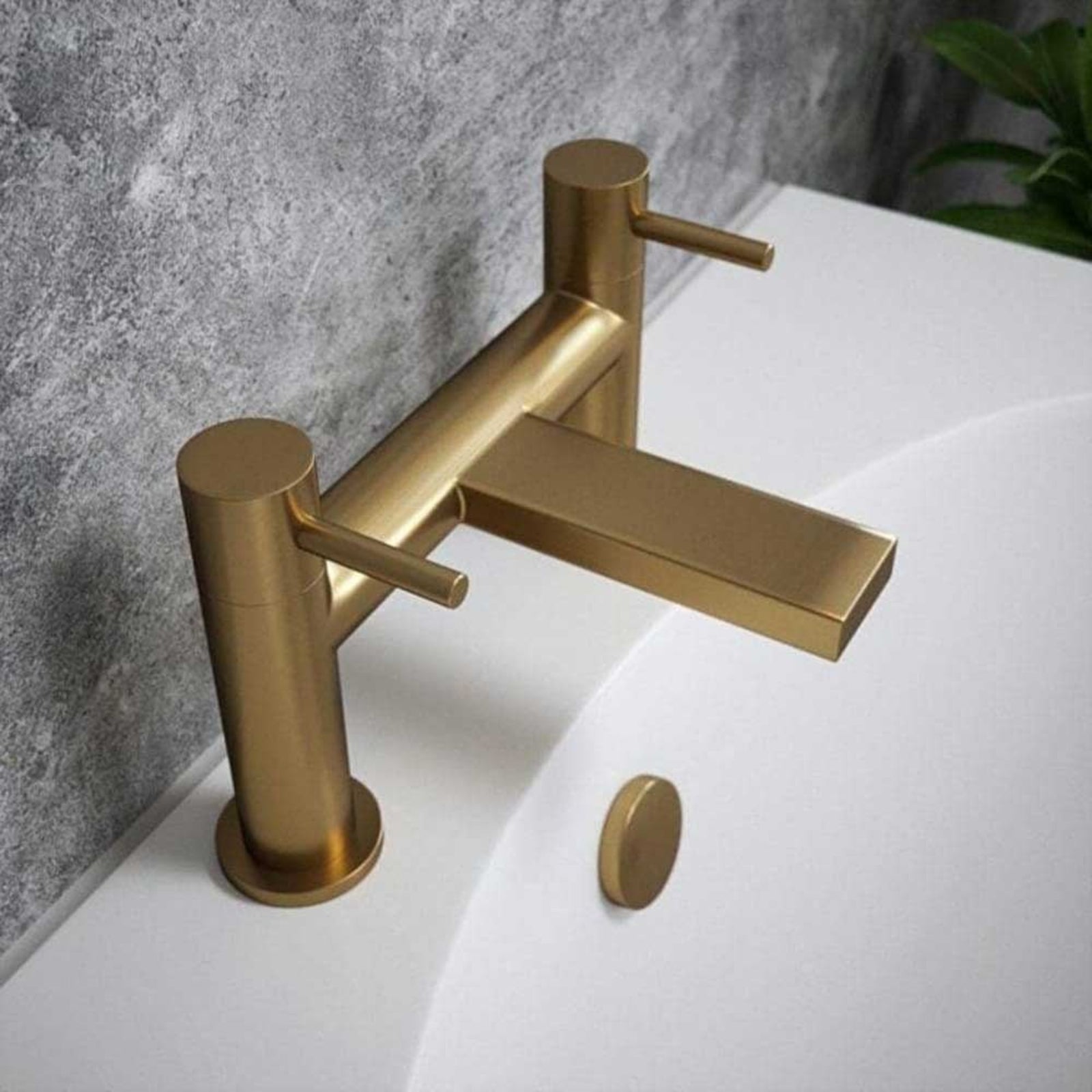 Vibrance Twin Lever Bath Filler Tap with Polished Chrome, Black, Brushed Nickel, Copper, and Brass Finish