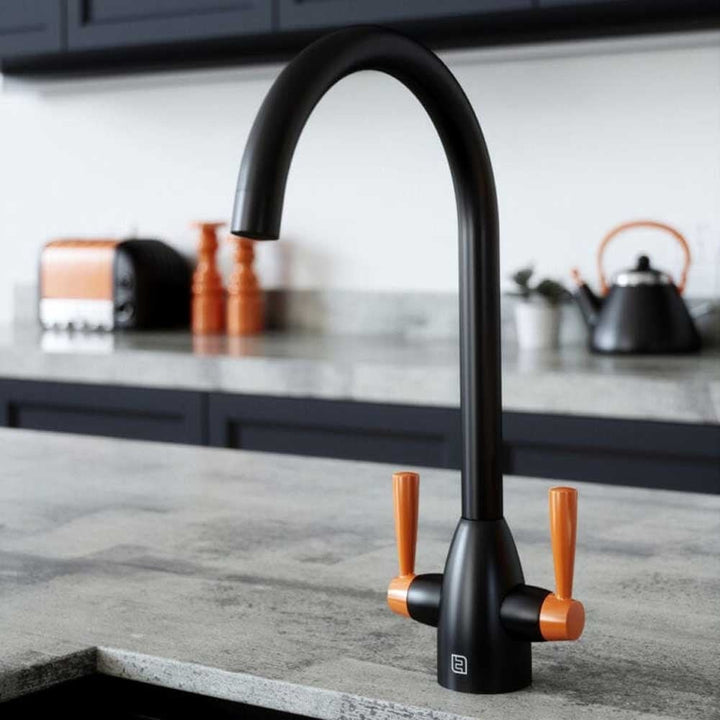vibrance-twin-lever-black--burnt-orange-kitchen-sink-mixer-tap-
