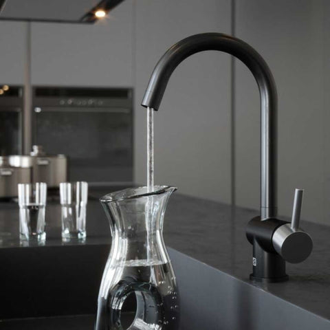 Vibrance Single Lever Matt Black & Nickel Zelen Kitchen Sink Mixer Tap