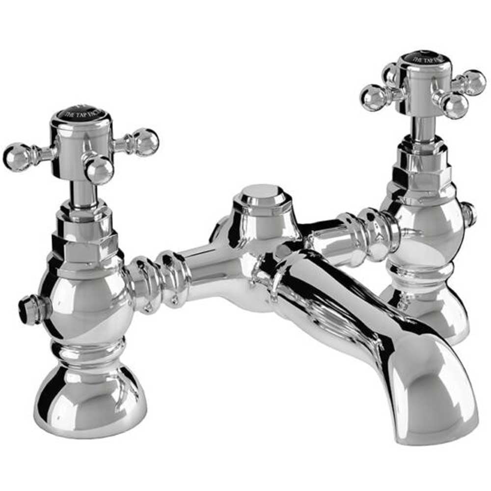 Vibrance Vogue Twin Lever Bath Filler Tap with Brushed and Polished Finishes