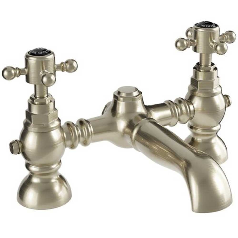 Vibrance Vogue Twin Lever Bath Filler Tap with Brushed and Polished Finishes