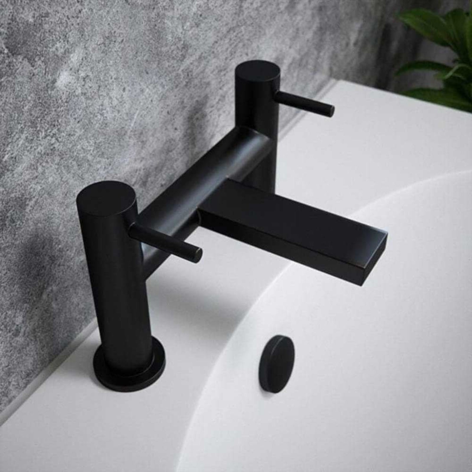 Vibrance Twin Lever Bath Filler Tap with Polished Chrome, Black, Brushed Nickel, Copper, and Brass Finish