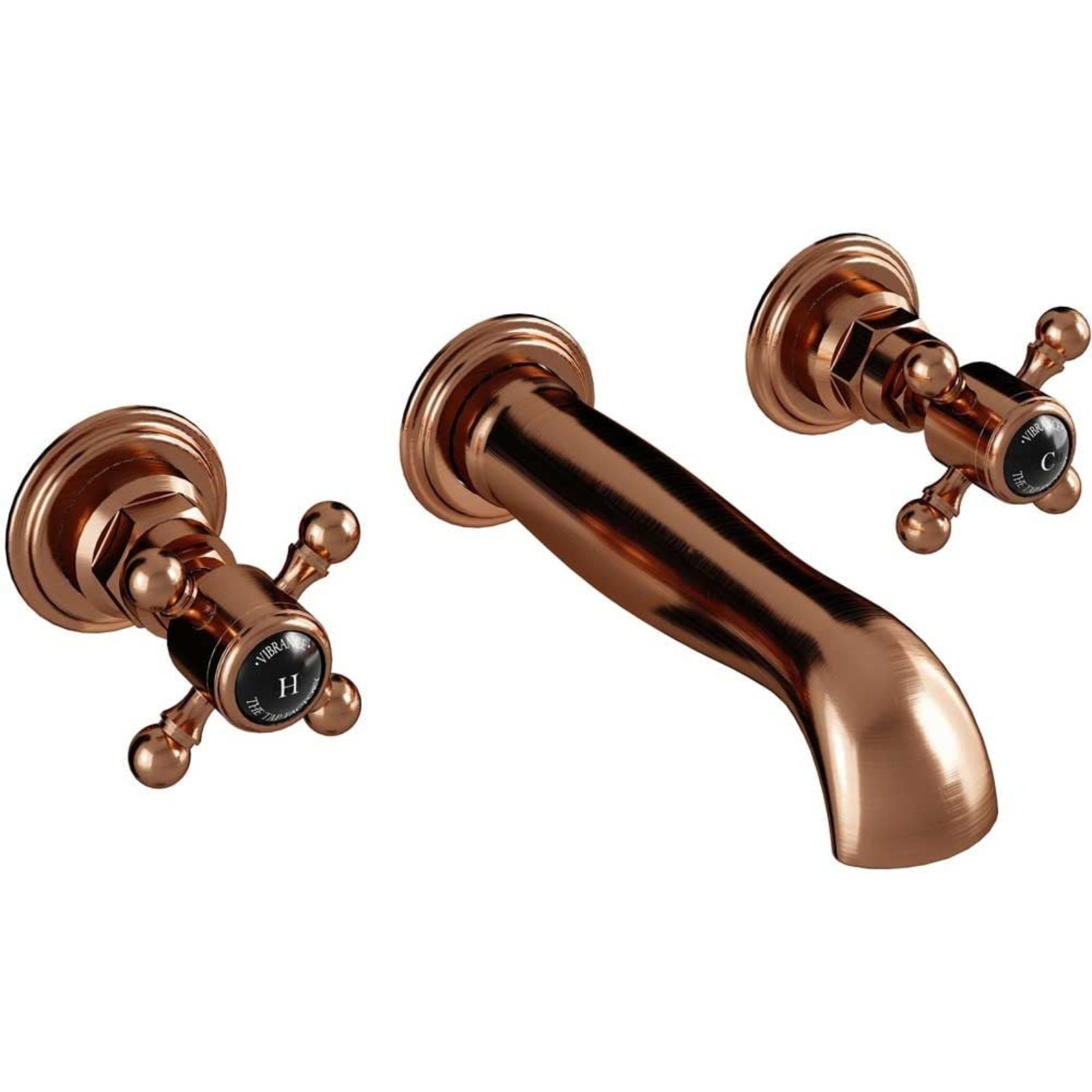 Vibrance Vogue Wall Mounted Basin Mixer Tap with Brushed and Polished Finishes