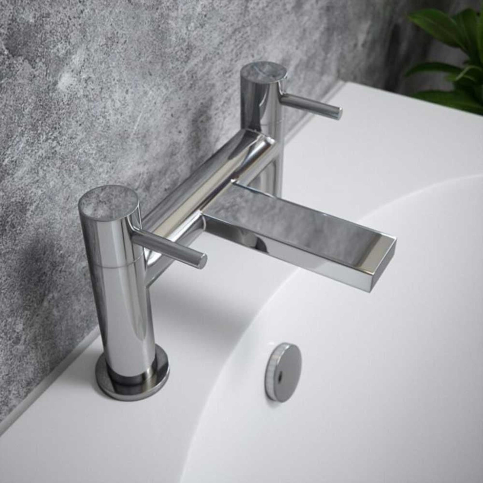 Vibrance Twin Lever Bath Filler Tap with Polished Chrome, Black, Brushed Nickel, Copper, and Brass Finish