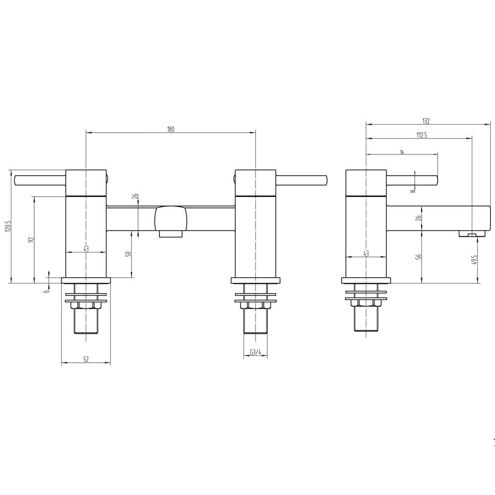 Storm Citril Chrome Bath Mixer Tap