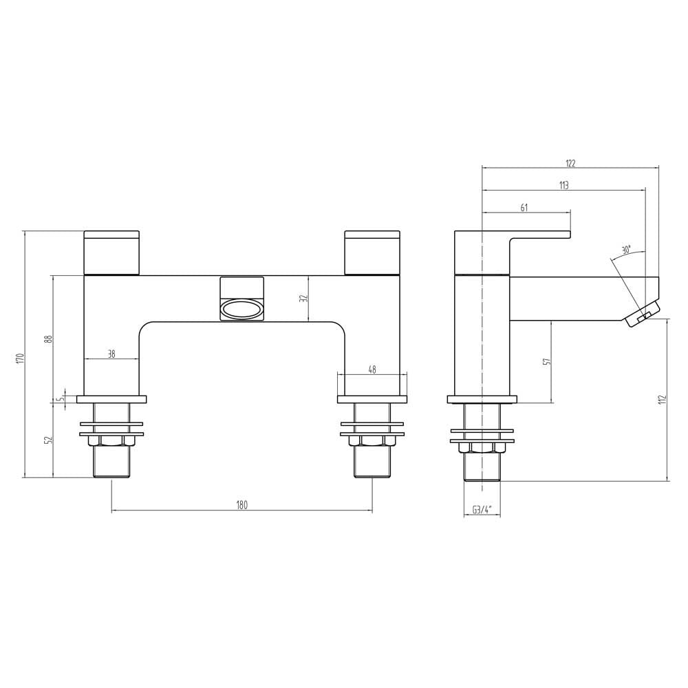 Storm Vireo Chrome Bath Mixer Tap