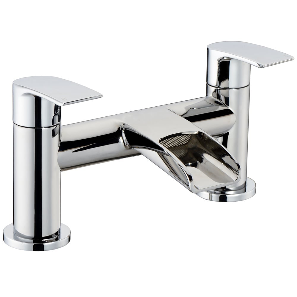 Storm Curved Waterfall Chrome Bath Mixer Tap