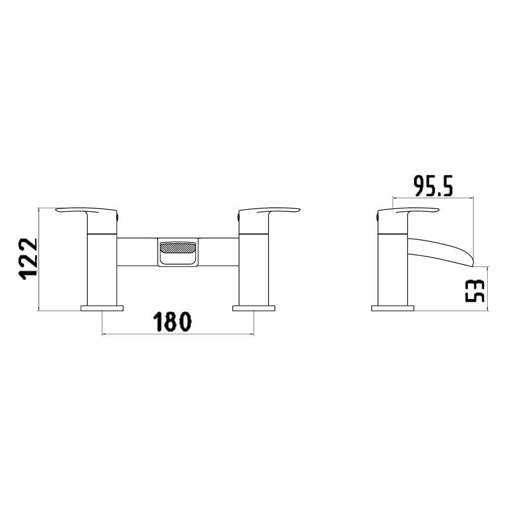 Storm Curved Waterfall Chrome Bath Mixer Tap