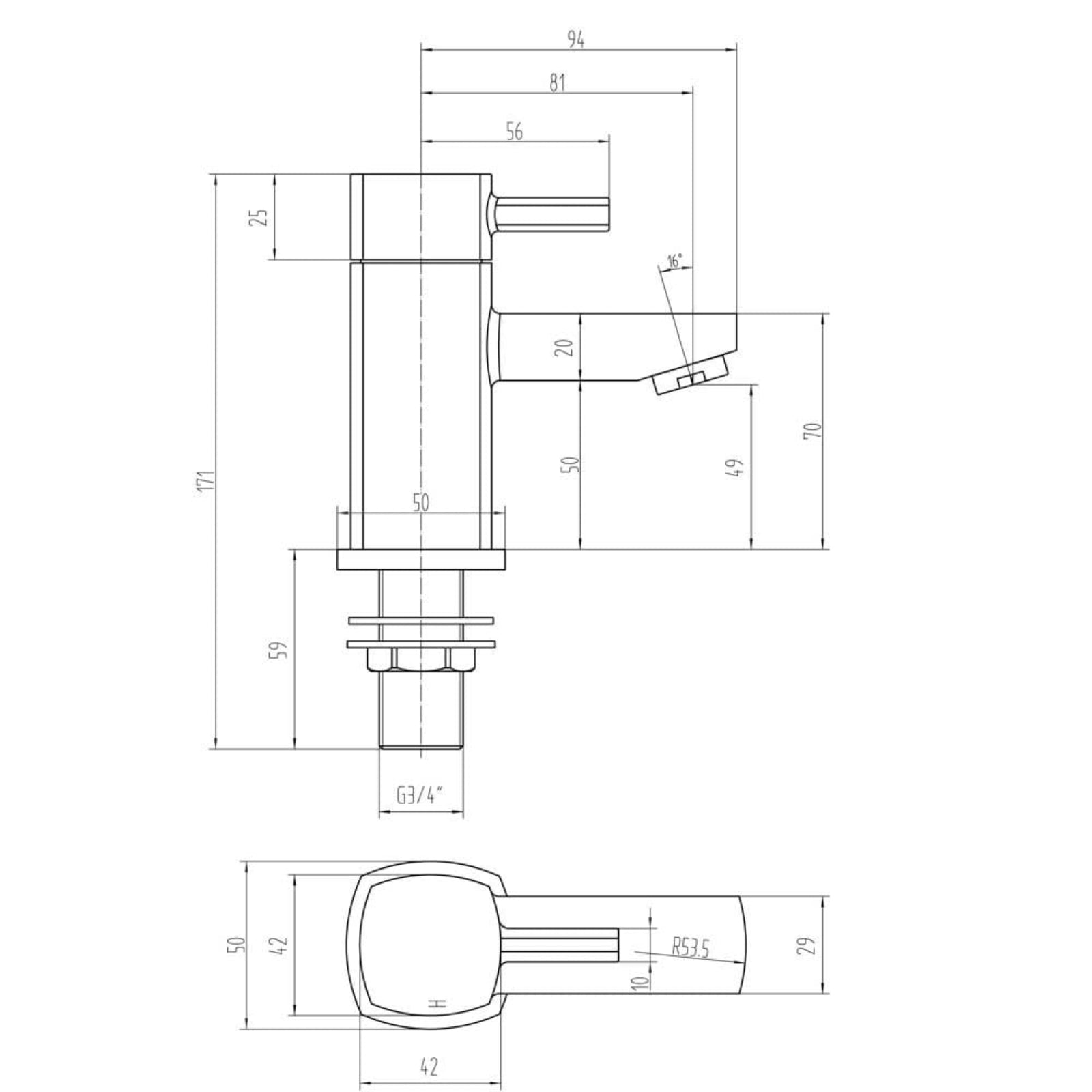 Storm Citril Chrome Twin Lever Bath Taps