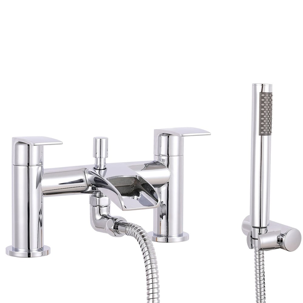 Storm Curved Waterfall Chrome Bath Shower Mixer Tap